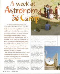 A week - Astronomy Camp