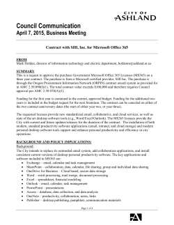 Council Communication RE Office365