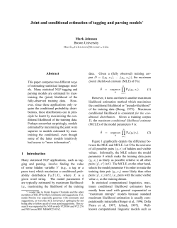 Joint and conditional estimation of tagging and parsing models
