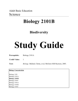 Biology 2101B Study Guide 2005-06