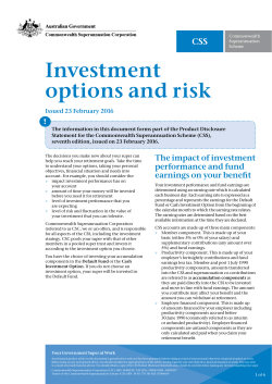 CSS Investment options and risk