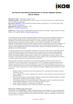 The Fourth International Symposium on Korean Adoption Studies