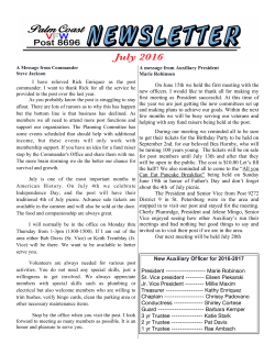 July Newsletter 2016