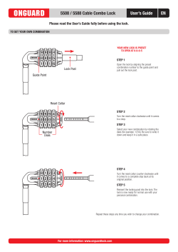 Please read the User`s Guide fully before using the lock.