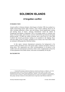 SOLOMON ISLANDS - Amnesty International
