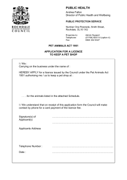 Apply for a pet shop licence (​236kb pdf)
