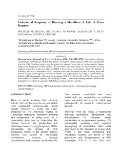 Endothelial Response of Running a Marathon: A Tale of Three