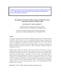 Development of Libraries of the Congress of Southeast Asian