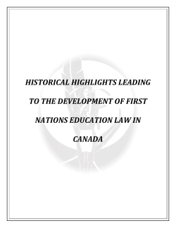 Historical Highlights of First Nation Education in Canada