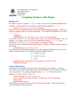 Graphing Surfaces with Maple