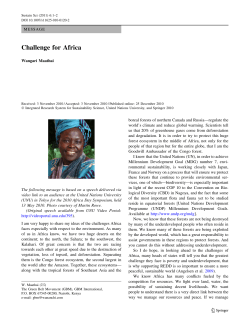 Challenge for Africa