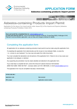 Asbestos-containing Products Import Permit