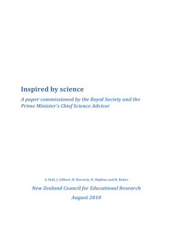 Inspired by science - New Zealand Council for Educational Research