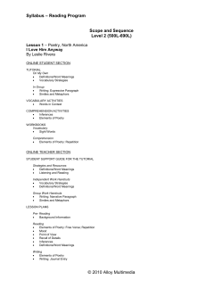 Reading Program &copy; 2010 Alloy Multimedia Scope and Sequence