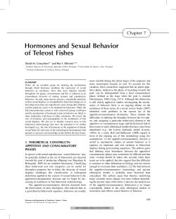 Hormones and Sexual Behavior of Teleost Fishes - MARE