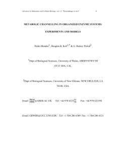 METABOLIC CHANNELLING IN ORGANIZED ENZYME SYSTEMS