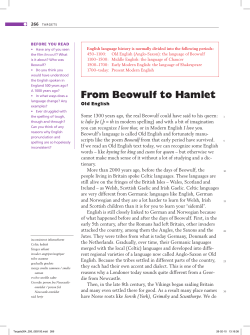 From Beowulf to hamlet