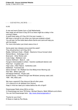 E-News 835 - Groove Unlimited Website