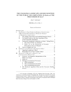 THE CHANGING LANDSCAPE AND RECOGNITION OF THE