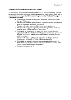 Appendix 7b Summary of STB / LTA / PTE Concurrent Powers To