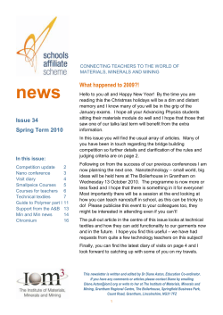 Issue 34 - The Institute of Materials, Minerals and Mining