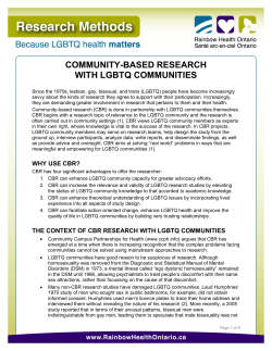 community-based research with lgbtq communities