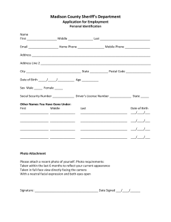 Application - MADISON COUNTY SHERIFF`S