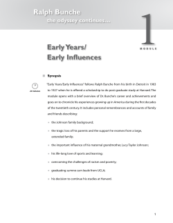 Module 1 - Ralph J. Bunche, An American Odyssey