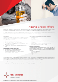 Alcohol and its effects