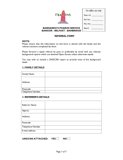 Page 1 of 7 BARNARDO`S PHAROS SERVICE BANGOR
