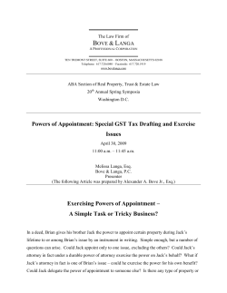 Exercising Powers of Appointment &ndash; A Simple Task or Tricky Business