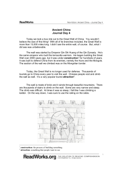 Ancient China Journal Day 4