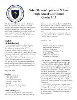 Curriculum Grades 9-12
