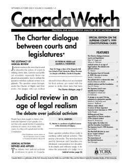 The Charter dialogue between courts and legislatures* Judicial