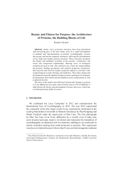 Beauty and Fitness for Purpose: the Architecture of Proteins, the