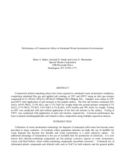 Performance of Commercial Alloys in Simulated Waste Incineration
