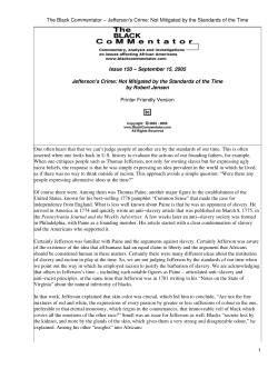 The Black Commentator - Jefferson`s Crime: Not Mitigated by the