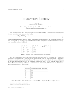 Ionization Energy