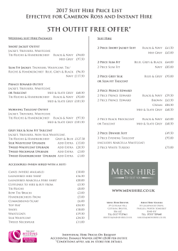 Price List - Mens Hire