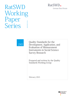 Quality Standards for the Development, Application, and