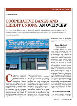Cooperative banks and Credit unions: an overview