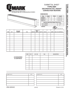 DSH SERIES Submittal Sheet