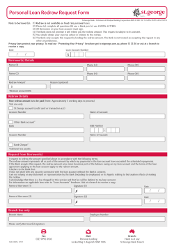 Personal Loan Redraw Request Form