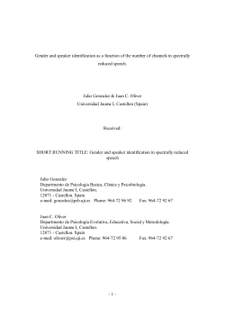 1- Gender and speaker identification as a function of the