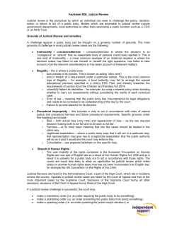 Factsheet #26: Judicial Review Judicial review is the procedure by