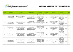 BRIGHTON MARATHON 2017 BEGINNER PLAN