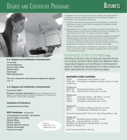 degree and certificate programs business