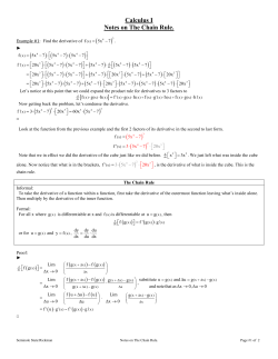 Calculus I Notes on The Chain Rule.