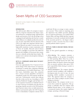 Seven Myths of CEO Succession - Stanford Graduate School of