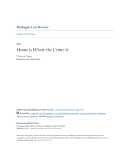 Home is Where the Crime Is - University of Michigan Law School